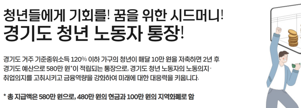 청년 저축 + 경기도 지원금 합산 지급