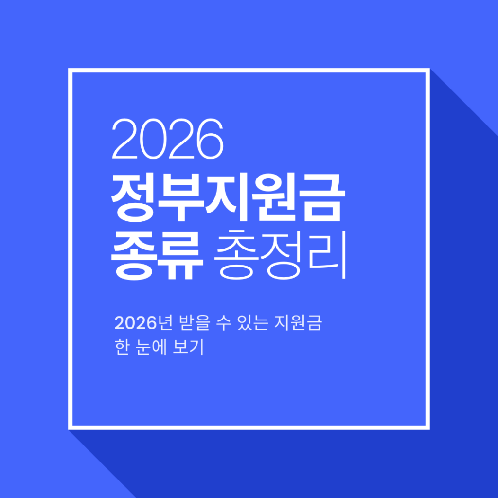 정부지원금 종류