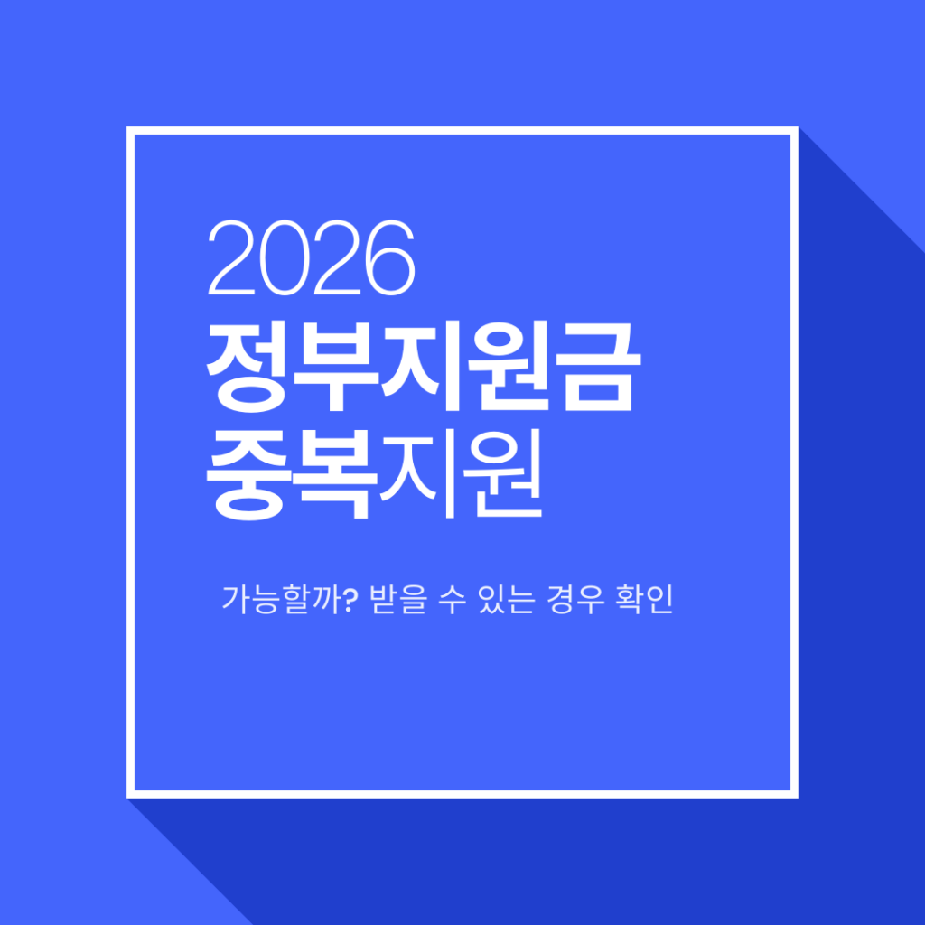 정부지원금 중복신청