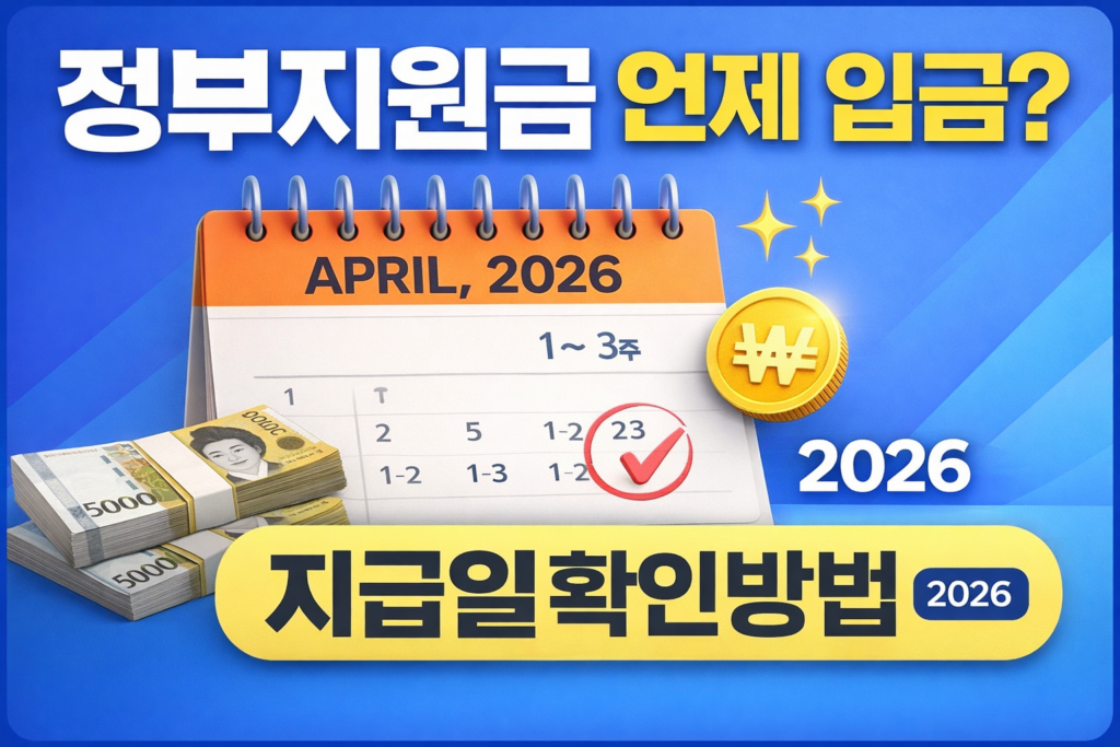 정부지원금 지급일 확인하기