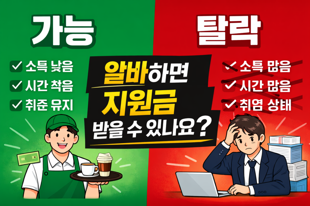 알바하면 지원금 탈락?