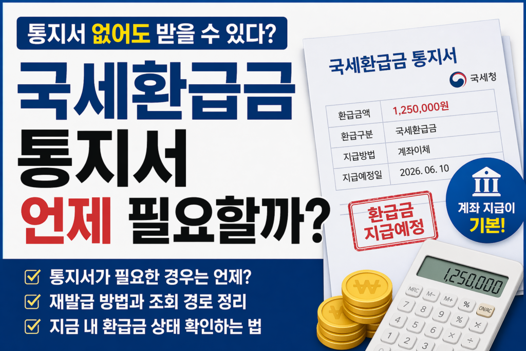 환급급 통지서 재발급