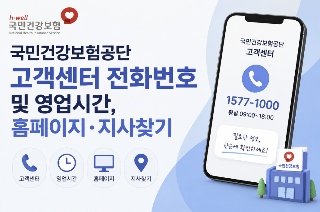 국민건강보험공단 고객센터 전화번호 및 영업시간,